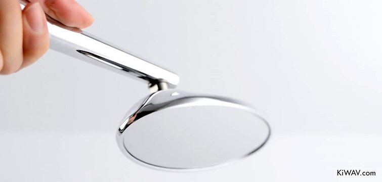 Motorcycle Mirrors Ultra Chrome Adjustable Sportsbike with Glossy Mirror Base Magazi | KiWAV