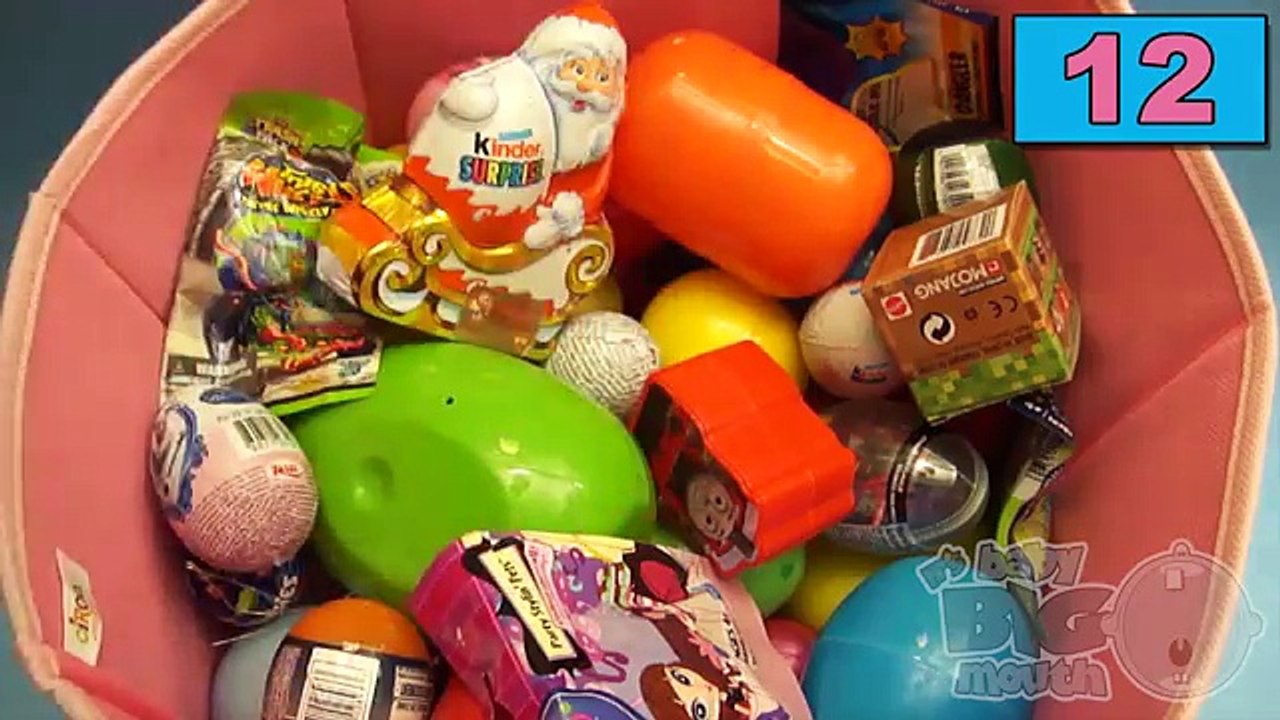 NEW Huge 101 Surprise Egg Opening Kinder Surprise Minecraft Monster High Disney Fairies