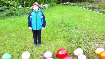 Learn Colours and Popping Water Balloons for Children and Todd