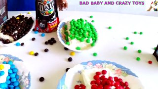 Learn Colors with M&M's Decorating Ice Cream IRL f