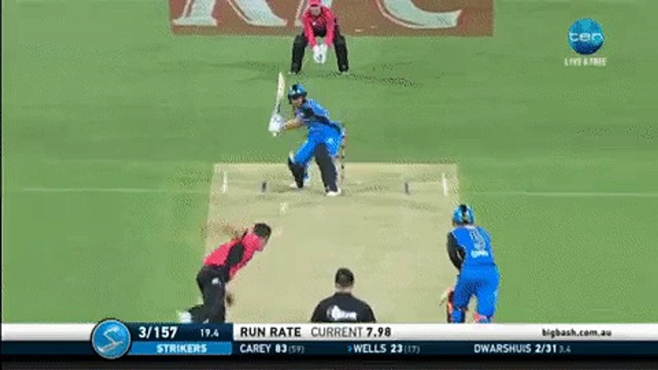 This cricketer hit a ball onto the stadium roof
