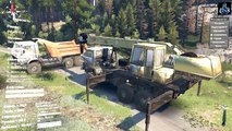 SpinTires KamAZ Truck Crane and KamAZ Dumper