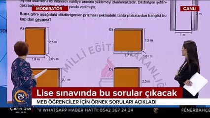 Lise sınavındaki örnek sorular