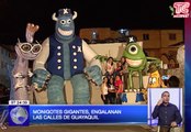 Monigotes gigantes engalanan las noches en las calles de Guayaquil