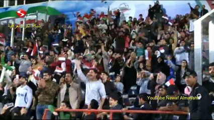 دموع الفرح للفنانة ميس كمر بعد نهاية مباراة منتخب العراق بالفوز على قطر كاس الخليج