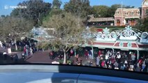 Thousands queue outside Disneyland during power outage