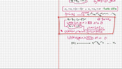 ملخص المتتالية الحسابية | السنة الثالثة 3أف +3ل أ + 3 الشعب العلمية  | السنة 2 أيضا