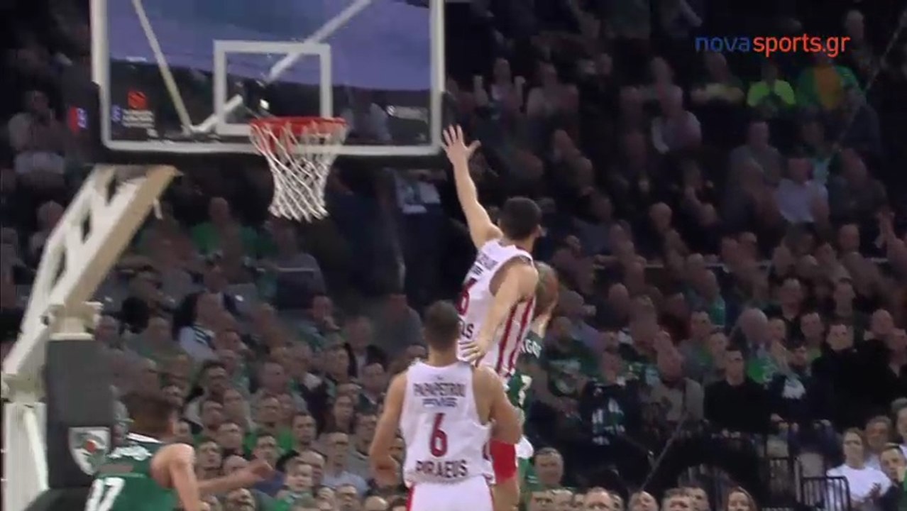 Η Επιβλητική Τάπα του Κώστα Παπανικολάου στον Κέβιν Πάνγκος - Ζαλγκίρις Κάουνας vs Ολυμπιακός - 28.12.2017
