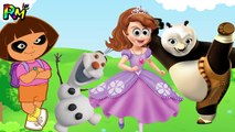 Wrong Eyes Sofia the first Olaf Kung Fu Panda Dora the explorer Finger family song for kids fun