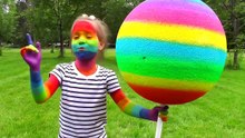 Learn Colors with Candy Giant Chupa Chups for Children Kids Bad Kid Baby C