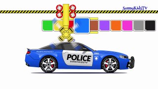 Cars and Trucks for kids Police car Learn color