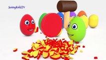 Learn colors Learn shapes Surprise eggs and Hammer 3D Cartoons for children Video for kid