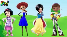 Wrong Heads Disney princess Snow White Toy story Doc McStuffins  Scarlet Finger family Song-R