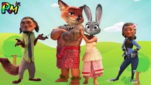 Wrong Heads Zootopia Moana Family Finger family Nurse