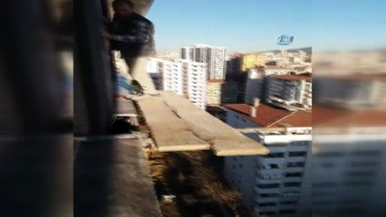 İnşaat işçisinin ölümle dansı kamerada