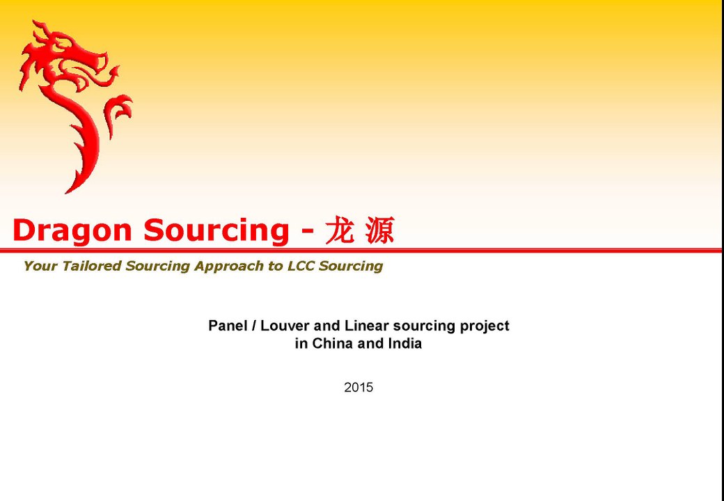 Case Study-Panel or Louver and Linear sourcing project in China and India