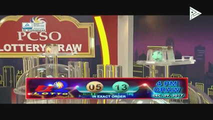 PCSO 4 PM Lotto Draw, December 29, 2017