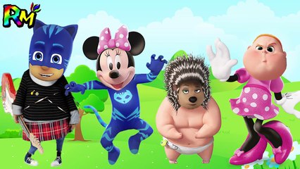 Video herunterladen: Wrong Heads Disney Minnie Mouse PJ Masks Catboy Sing Ahs Jimbo Finger family song for