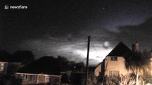 Time-lapse video of lightning storm over UK's Cornwall