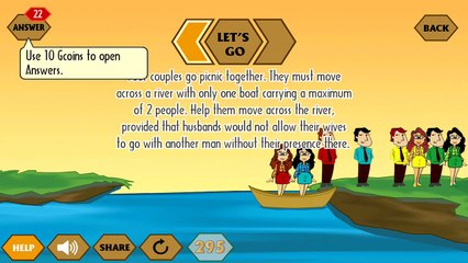 River crossing IQ - Logic 15 solution