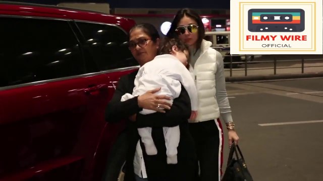 CUTE Taimur Ali Khan Spotted At Mumbai Airport With Dad Saif Ali Khan Mom Kareena Kapoor