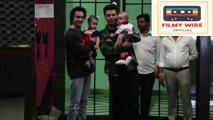Karan Johars first public appearance with his CUTE twin kids Yash and Roohi
