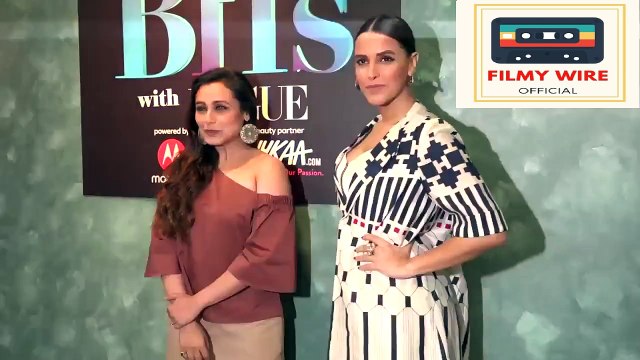 Rani Mukerji Neha Dhupia On The Sets Of Vogue