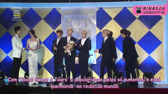[Legendado PT-BR] BTS ganha prêmio de 'Melhor Álbum' com WINGS! (DAESANG) @ SMA2017