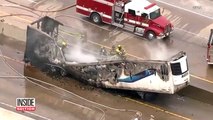 Truck With 40,000 Pounds of Avocados Bursts Into Flames on Highway