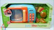 Just Like Home Toy Microwave Oven Play Kitchen and Play Doh Steak Chicken Dinne