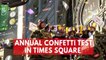 Colorful confetti rains down on Times Square ahead of new year's eve celebration