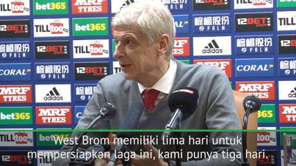 Wenger salahkan jadwal padat paska laga imbang melawan West Brom
