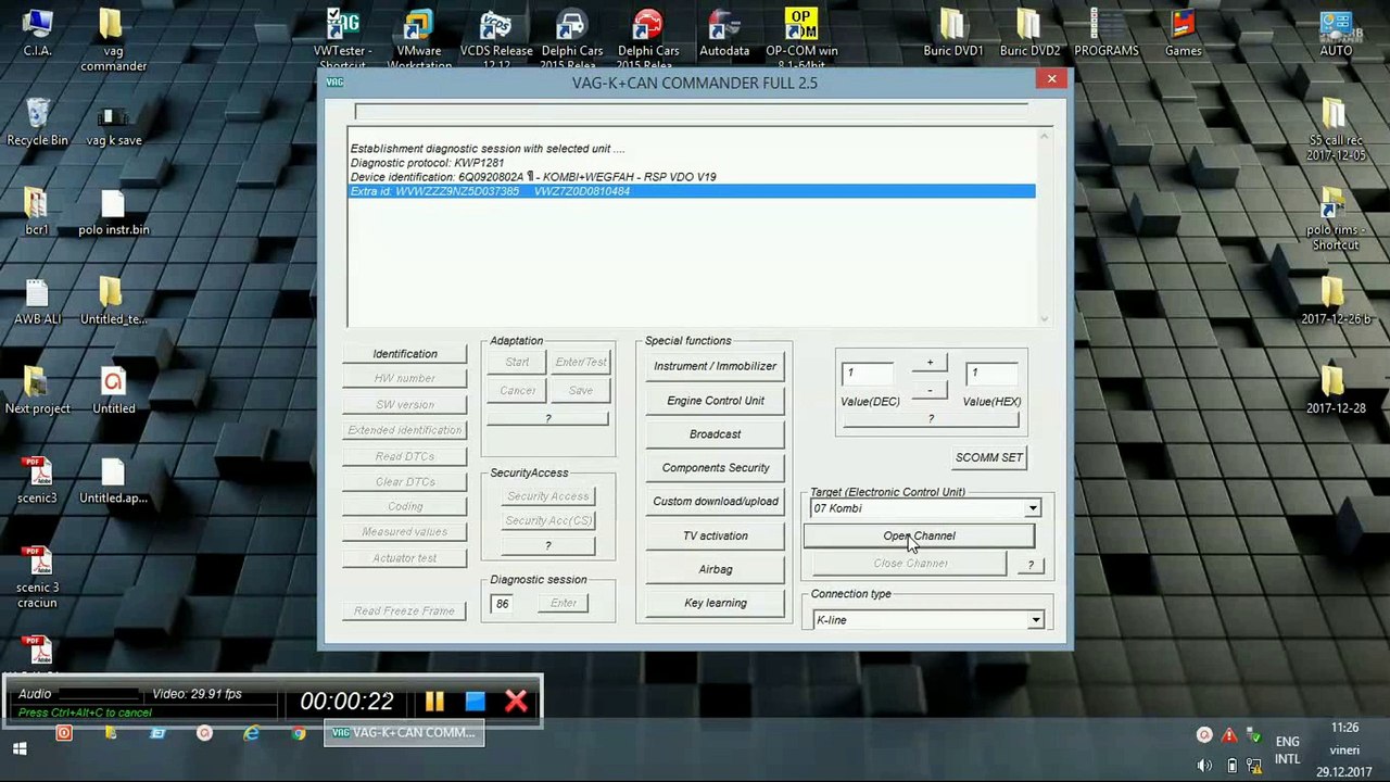 Vag K + Can Commander mileage correction ( mileage change)