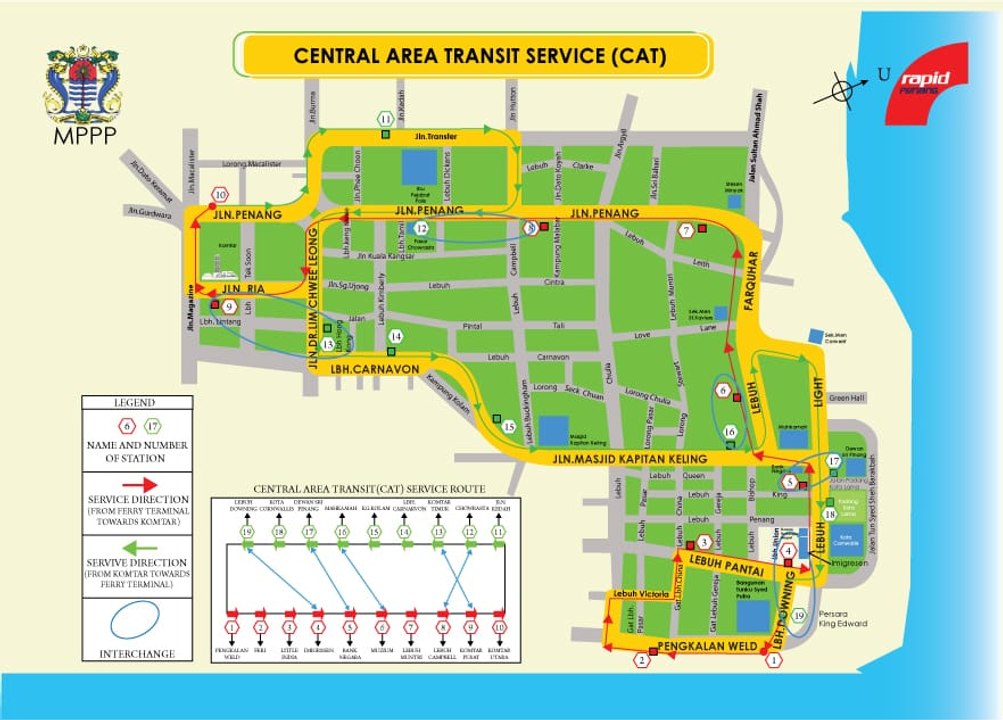 Free CAT Bus Trip around Georgetown, Penang - Malaysia Holidays