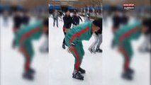 Etats-Unis : Un homme fait du patin à glace pour la première fois (Vidéo)
