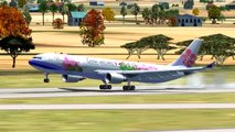 China Airlines Airbus A330 Landing & Takeoff [FSX HD]