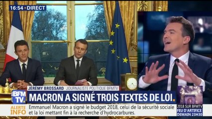 "Ces textes vont permettre d'améliorer la rétribution du travail et le pouvoir d'achat des Français", assure Emmanuel Macron