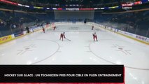 Hockey sur glace : Un technicien pris pour cible en plein entrainement (Vidéo)