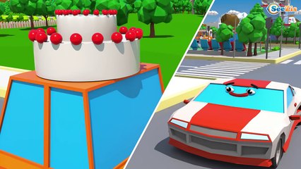 Blue Police Car - Race in the City Emergency Vehicles for kids 3D Cars & Trucks Cartoon