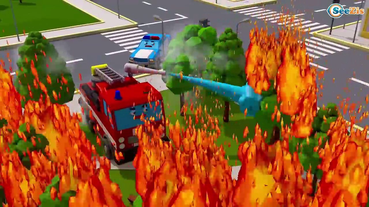 Fire Truck working in city | Emergency Cars & Trucks New 3D Cartoons