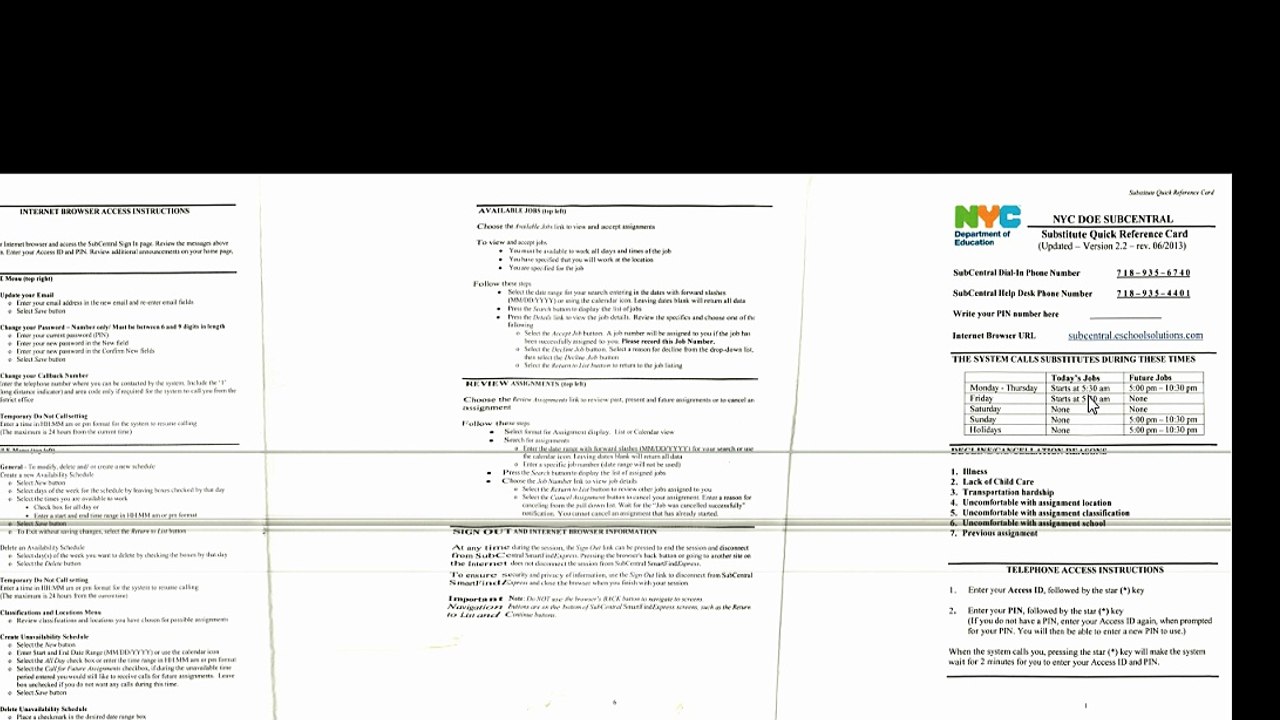DOE SUBCENTRAL