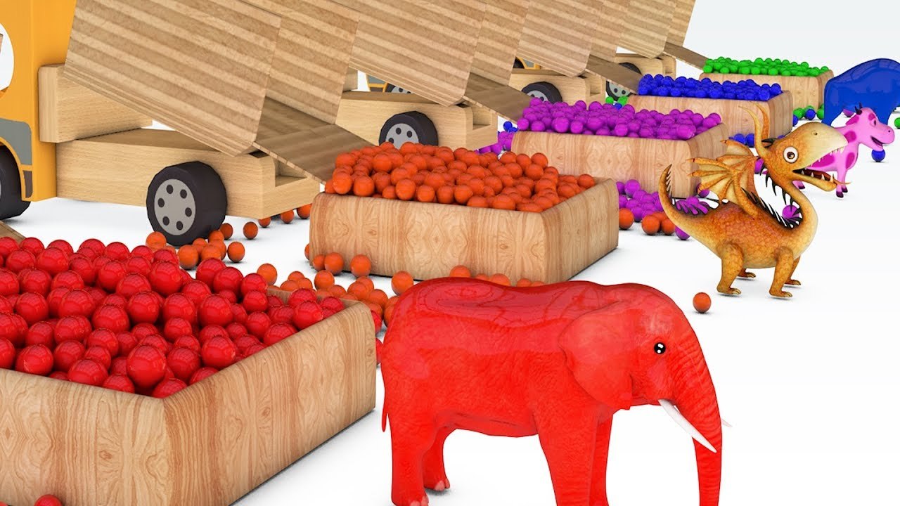 Learn Color & Learn ABC Song Car Animals W Learn Shapes Ball Nursery Rhymes for Kids