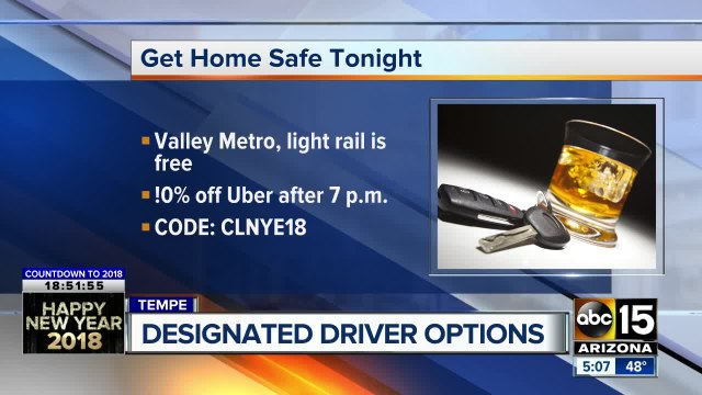 Designated driver options available on New Year's Eve