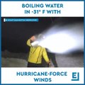 Boiling Water in -31 Degrees Fahrenheit With Hurricane-Force Winds