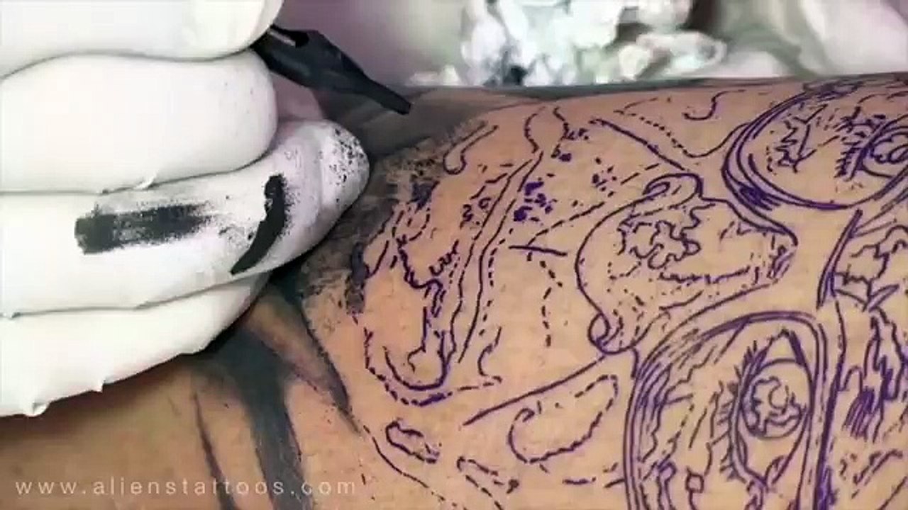 Making of Portrait Tattoo of Old Man - Tattoo workshop on photo-realism tattoo art