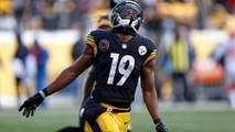 JuJu Smith-Schuster celebrates touchdown with snowball fight