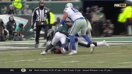 Means comes in untouched after he stunts inside, sacks Prescott