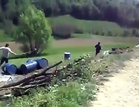 10 exploding 44 gallon barrels shooting 100m in the sky!