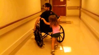 jamie and brennan wheelchair @ the hospital part 2
