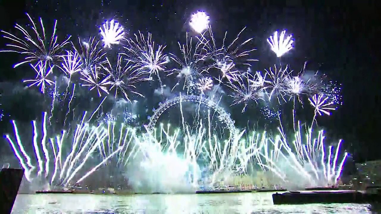 Le feu d'artifice du nouvel an 2018 à Londres